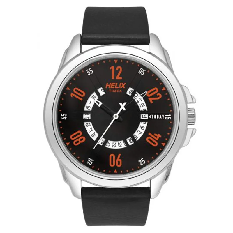 women’s watches for everyday use -Helix Black Dial Leather