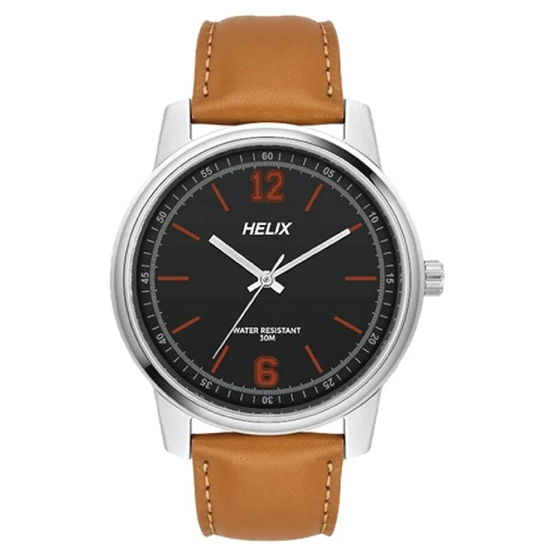 watches with interchangeable straps for women -Helix Men Black & Brown