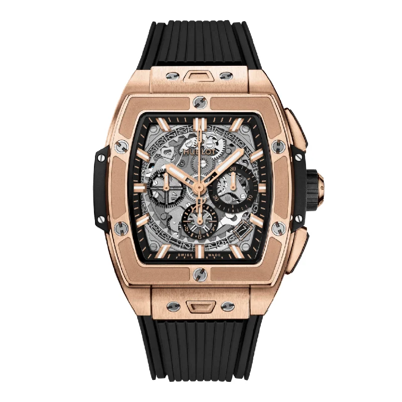 stainless steel watches with simple design -Hublot Spirit Of Big Bang King Gold Sapphire Dial Men's Watch 42 mm