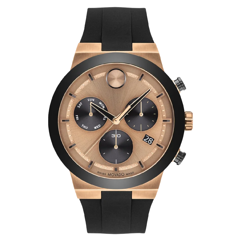 titanium watches for lightweight wear -Movado Bold Fusion Bronze Dial Men 44.5mm