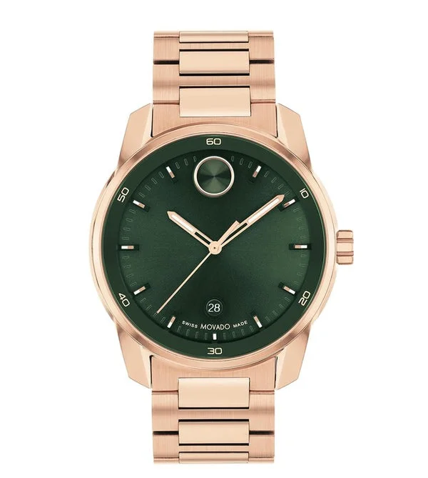 best watches for cycling -Movado Bold Fusion Verso Green Dial Men 42mm