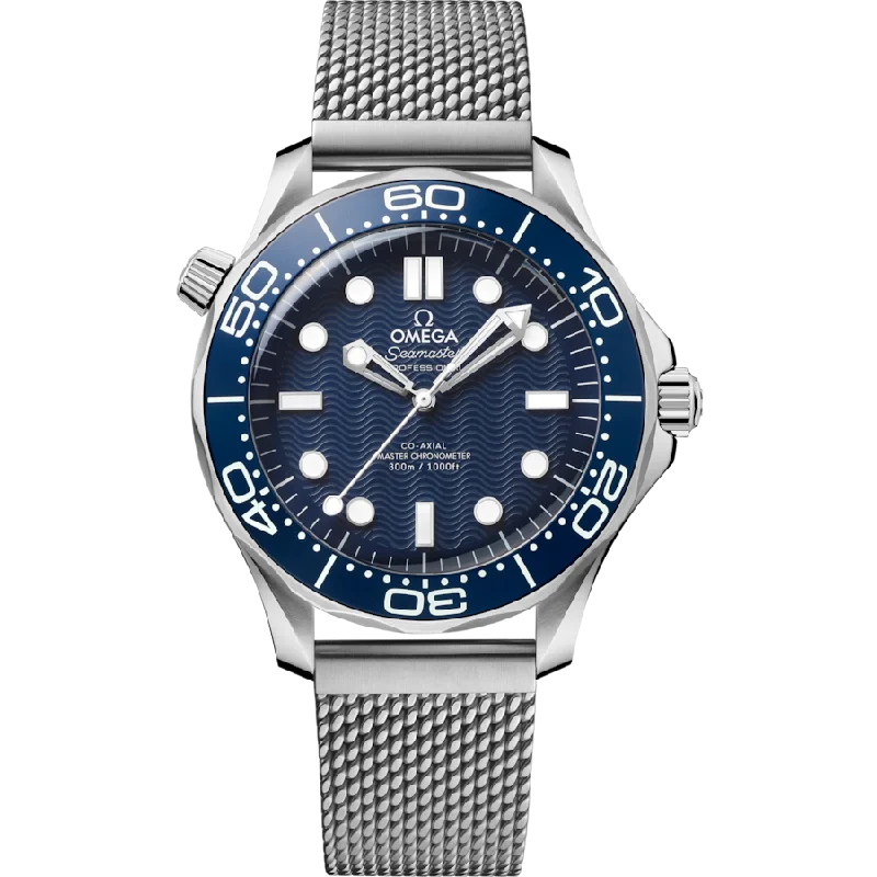 smartwatches for women with fitness features -Omega Seamaster Diver 300M Co‑Axial Master Blue Dial Men 42MM