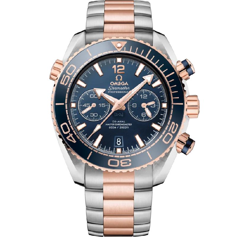 women’s watches with metal band -Omega Seamaster Planet Ocean 600M Co‑Axial Master Blue Dial Men 45.5MM