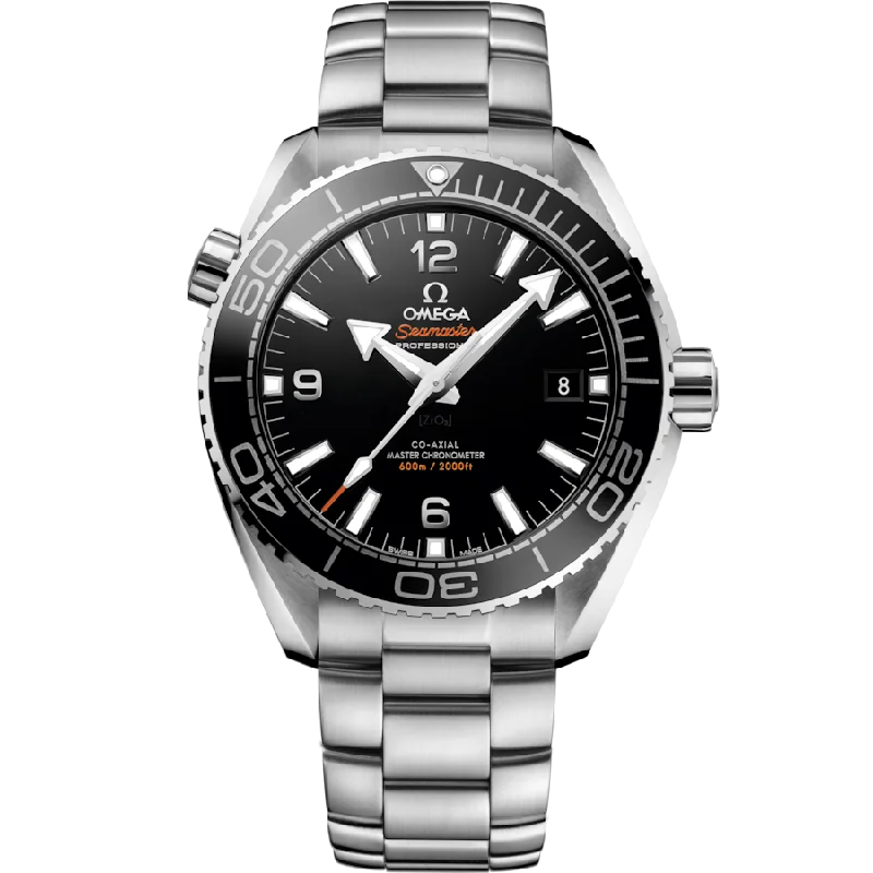 large dial watches for women -Omega Seamaster Planet Ocean 600M Co-Axial Master Chronometer Black Dial Men 43.5MM