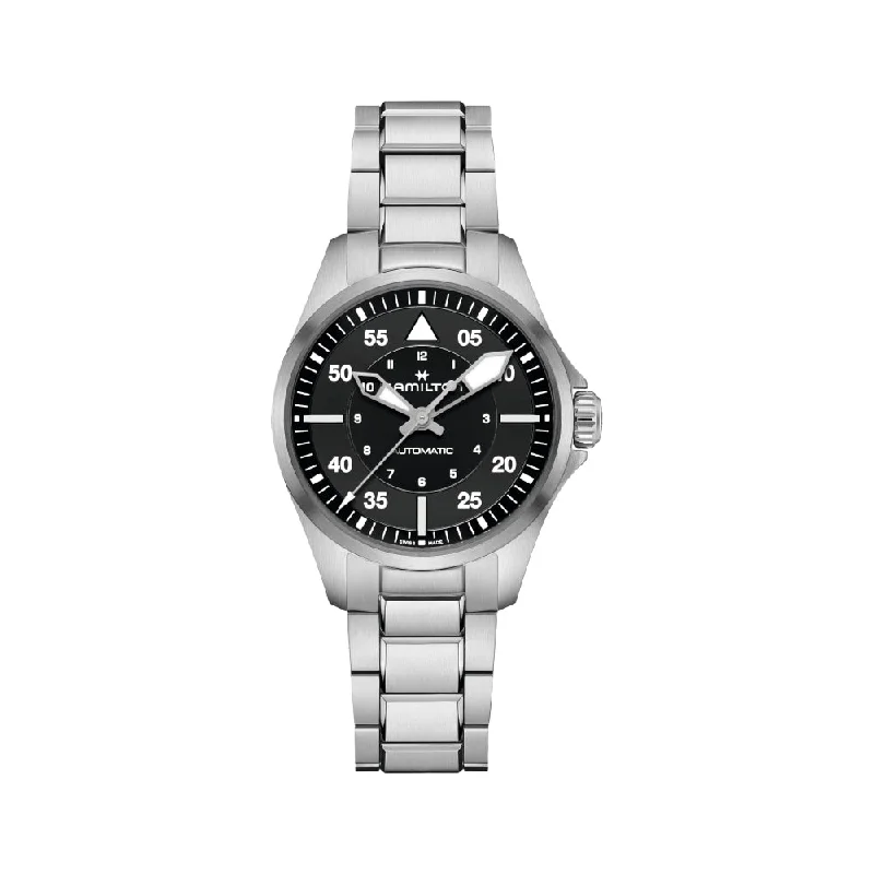 titanium watches for lightweight wear -Pilot 36mm Black Dial on Bracelet