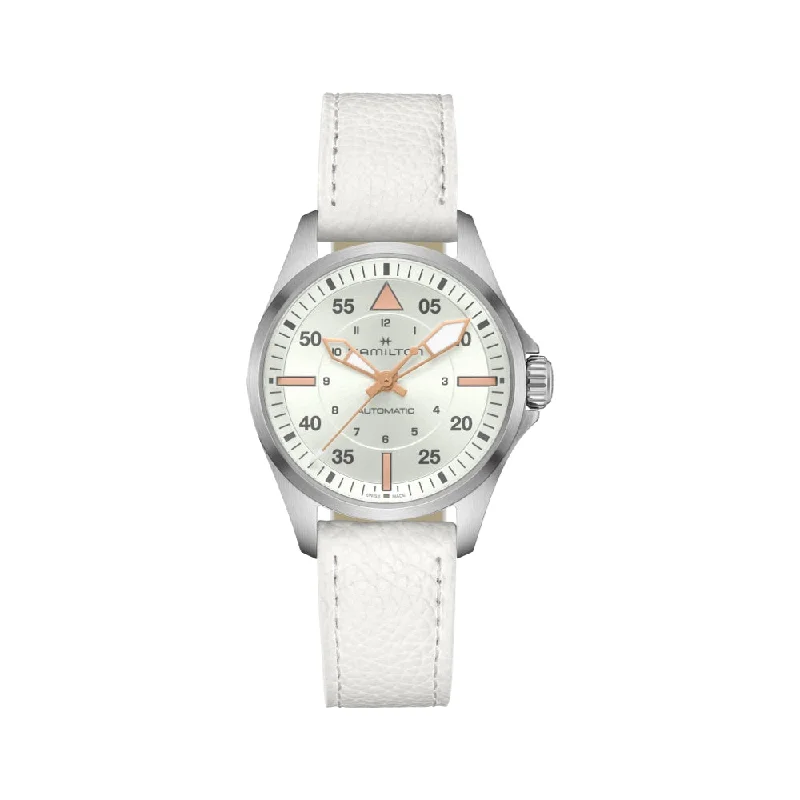 best watches for cycling -Pilot 36mm White Dial on White Strap