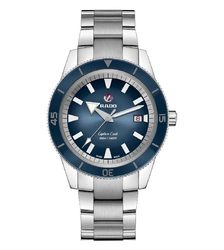 affordable luxury watches for men -Rado Captain Cook Blue Dial Men 42mm