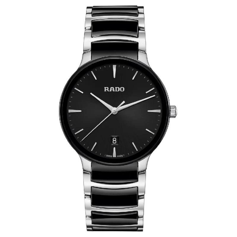 watches with advanced features for athletes -Rado Centrix Black Dial Men 39.5mm