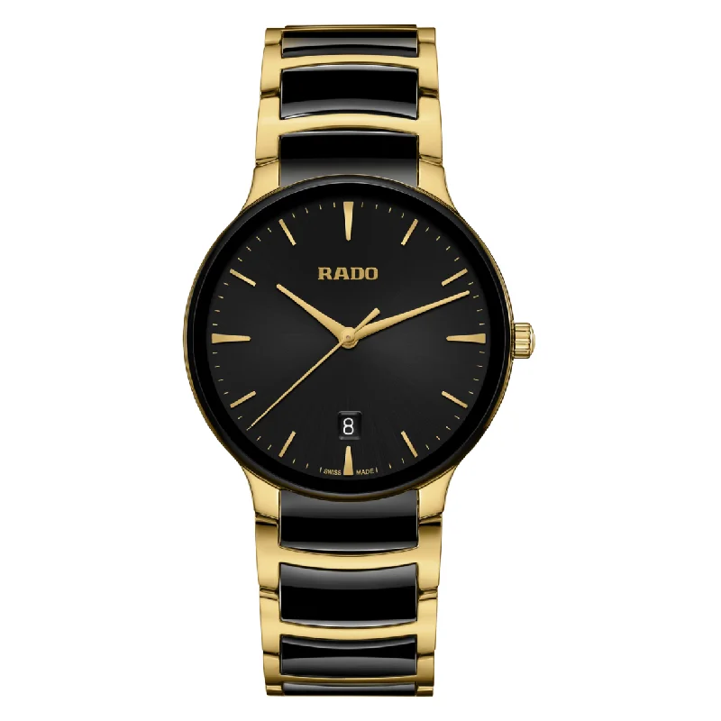 sleek watches for modern women -Rado Centrix Black Dial Men 39.5mm