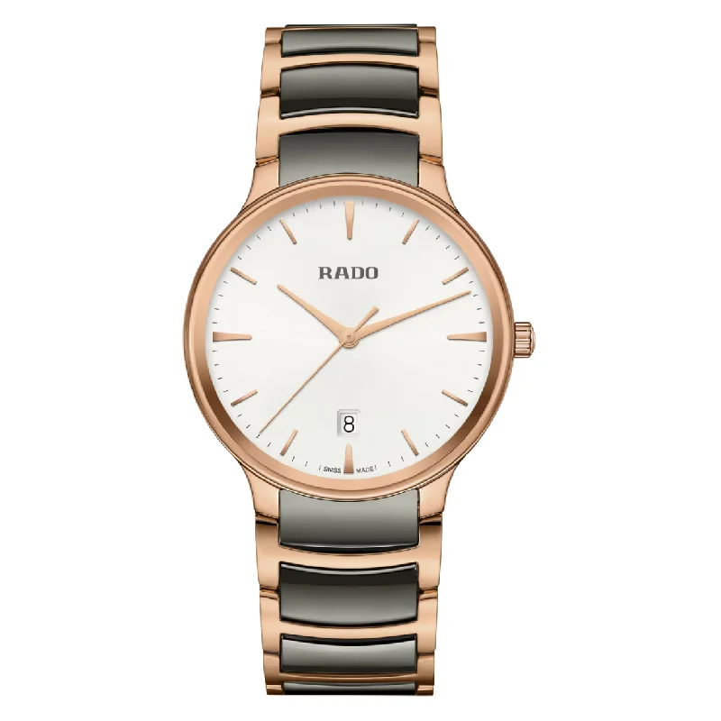 fashion watches for ladies -Rado Centrix White Dial Men 39.5mm