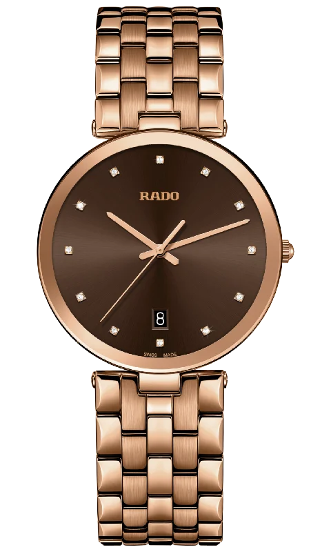 unique watches for fashion-forward men -Rado Florence Brown Dial Men 38mm