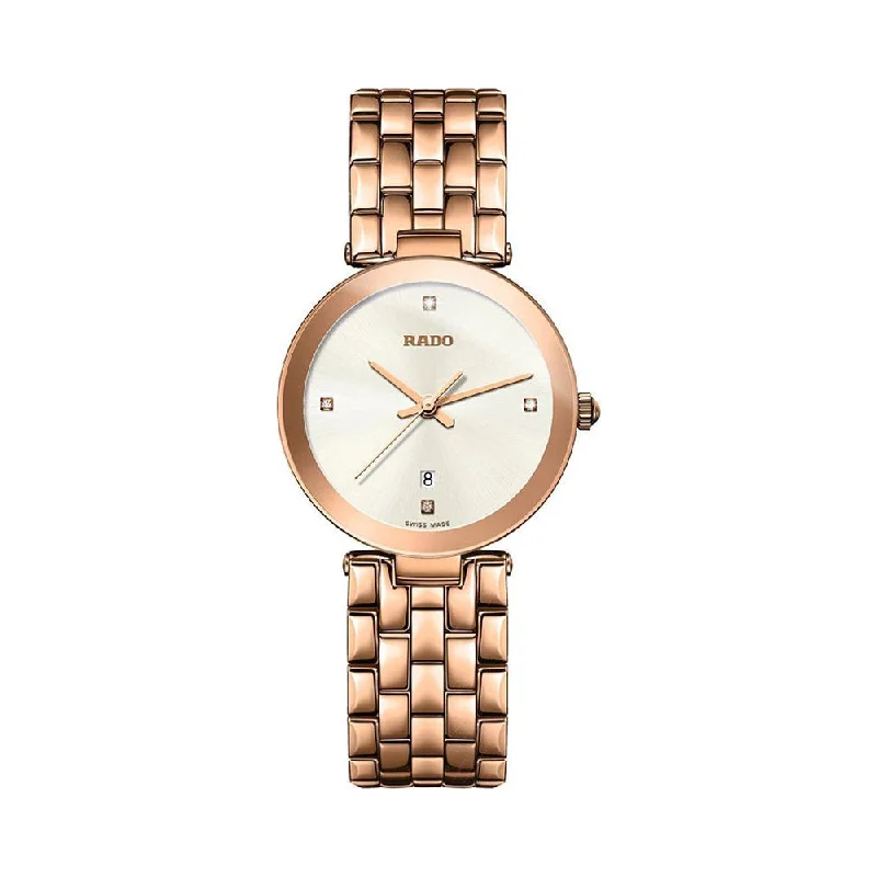 smartwatch with GPS and heart rate monitor -Rado Florence Diamonds R48873734 Women Watch