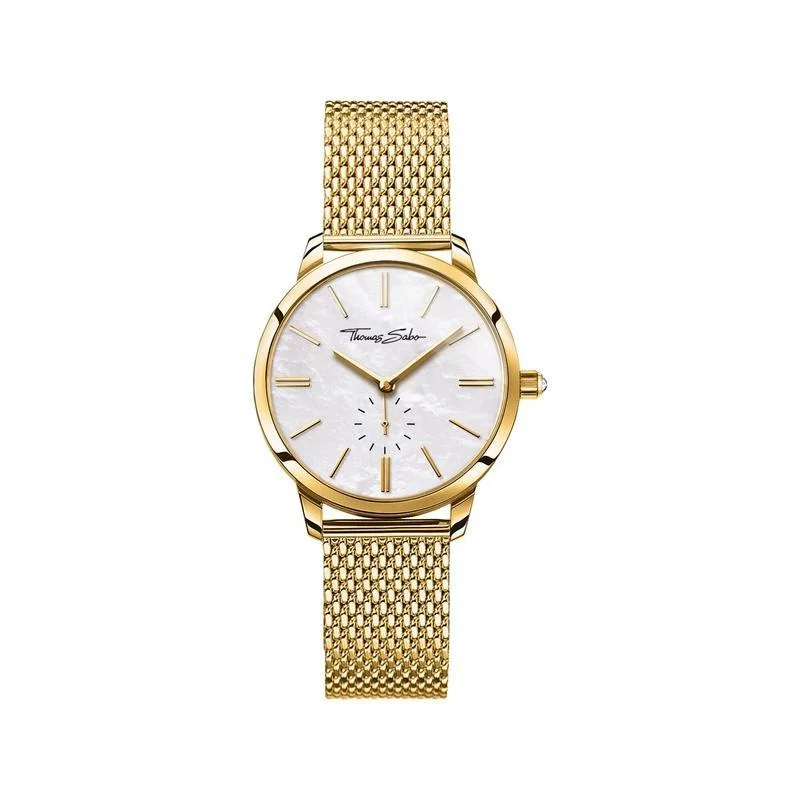 gold tone watches with leather bands -Thomas Sabo womens watch GLAM SPIRIT