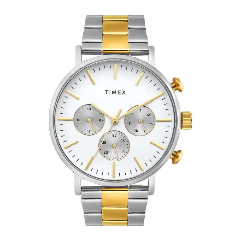 best watches for business professionals -Timex Men Warm Silver Round Multifunction Dial Watch- TWEG20026