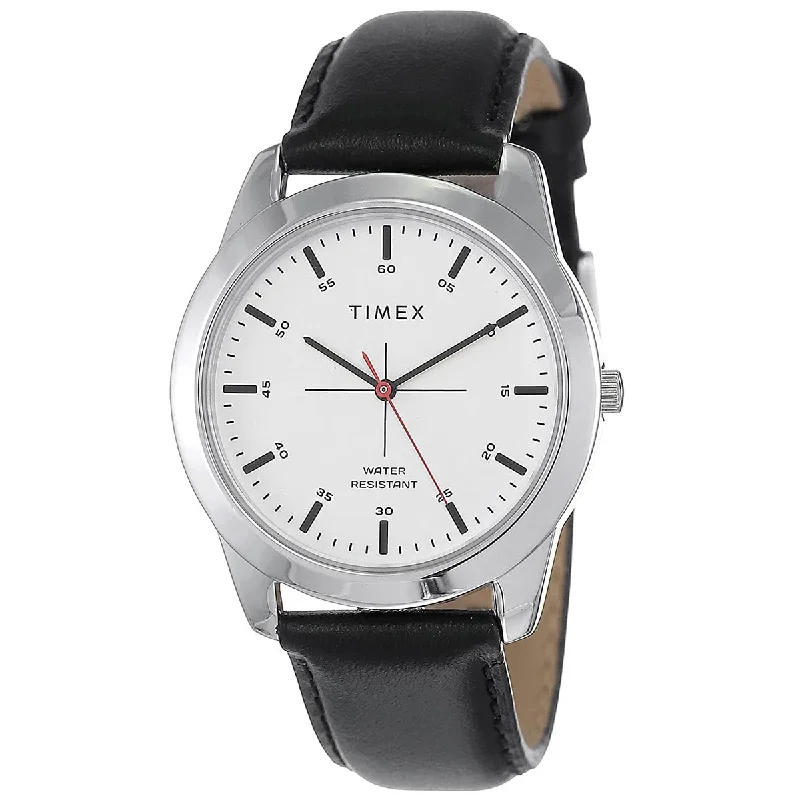 unique watches with bold designs for men -Timex Premium Quality Men's Analog White Dial Coloured Quartz Watch, Round Dial With 40mm Case Width - TW00ZR260E