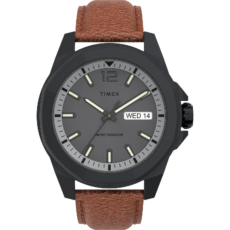 best waterproof diving watches for women -Timex Trend 3 Hands Men's Analog Grey Dial Coloured Quartz Watch - TW2U82200UJ