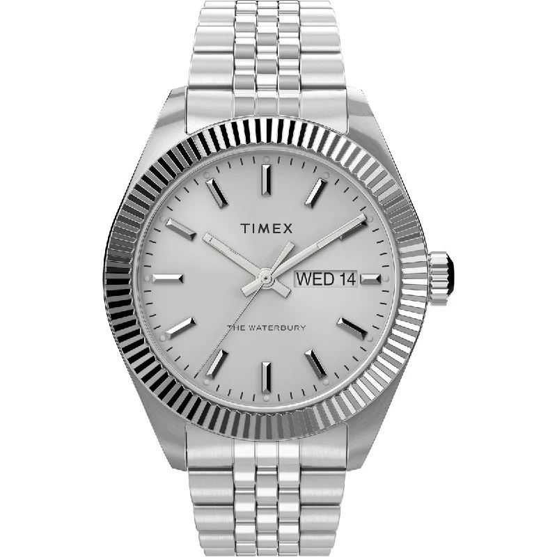 high-end watches for collectors and investors -Timex Trend 3 Hands Men's Analog Silver Dial Quartz Watch - TW2V17300UJ