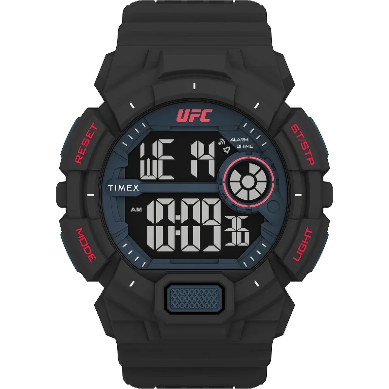 sporty smartwatches for cycling -Timex UFC Strength Collection Premium Quality Men's Quartz Analog Digital Dial Coloured Watch, Round Dial With 50 Mm Case Width - TW5M534000D