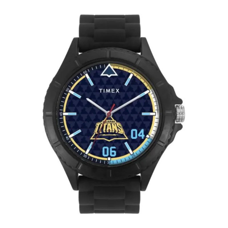 automatic watches with vintage appeal -TIMEX X GUJARAT TITANS 3 Hands Men Analog Blue Dial Coloured Quartz Watch, Round Dial With 46 Mm Case Width - TW00ZR564