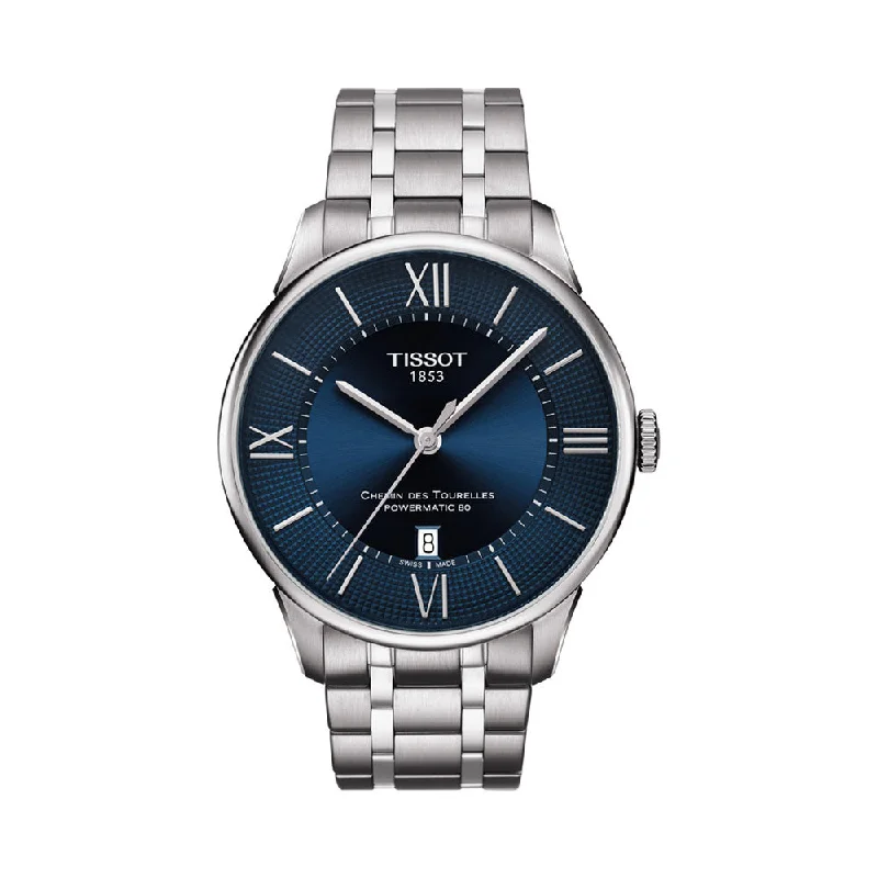 watches for professional athletes -Tissot Men's Chemin Des Tourelles Powermatic 80 Stainless Steel T0994071104800