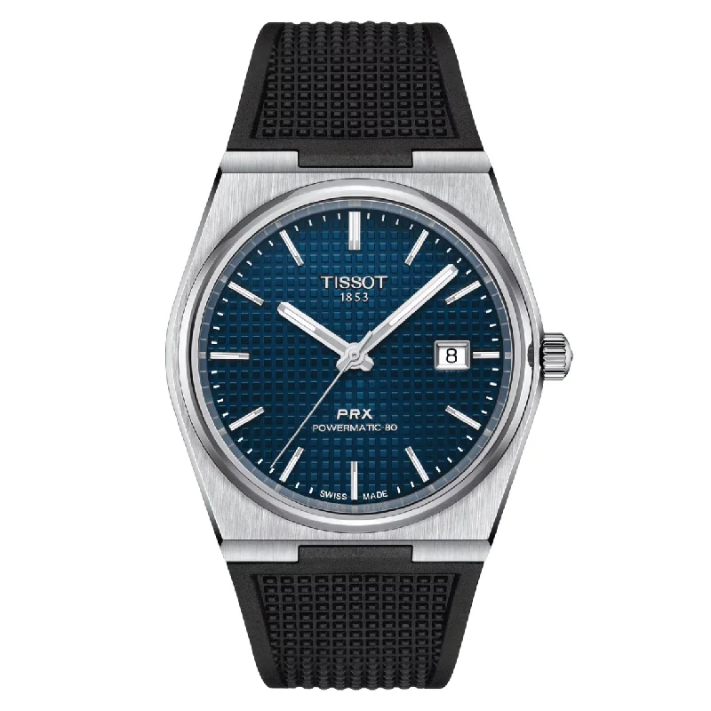 smartwatches for water resistance -Tissot T-Classic PRX Blue Dial Men 40mm T1374071704100