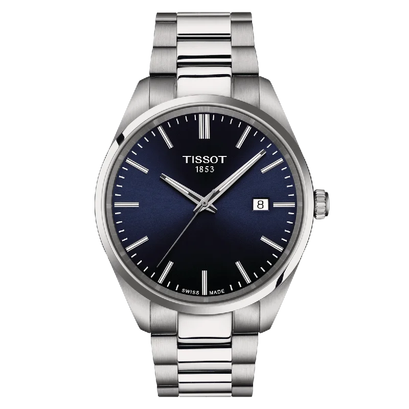 classic leather strap watches -Tissot T-Classic Blue Dial Men 40mm