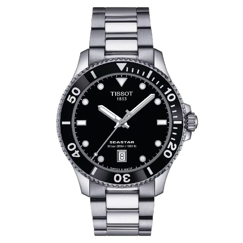 classic leather watches for women -Tissot T-Sport Black Dial Men 40mm