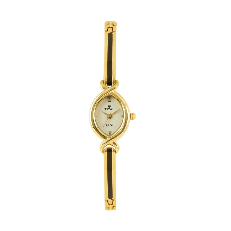 sporty watches for outdoor adventures -Titan Raga Analog Gold Dial Women's Watch NJ2251YM03