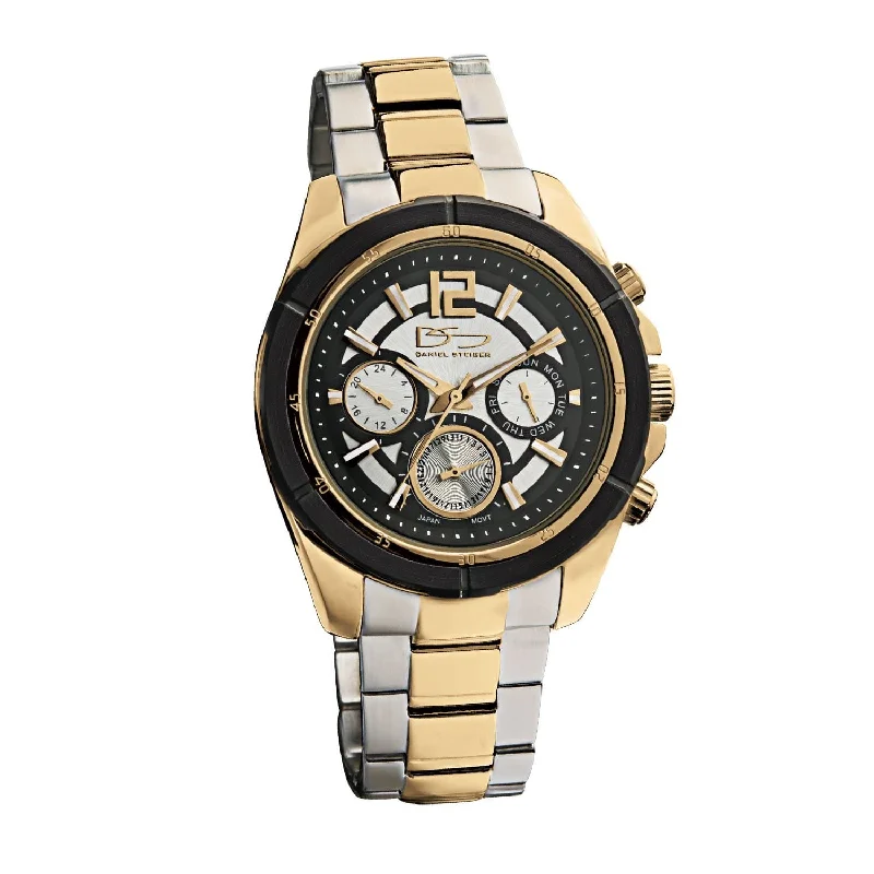 gold tone watches with leather bands -Troyano Yellow Gold Multi-Function Watch