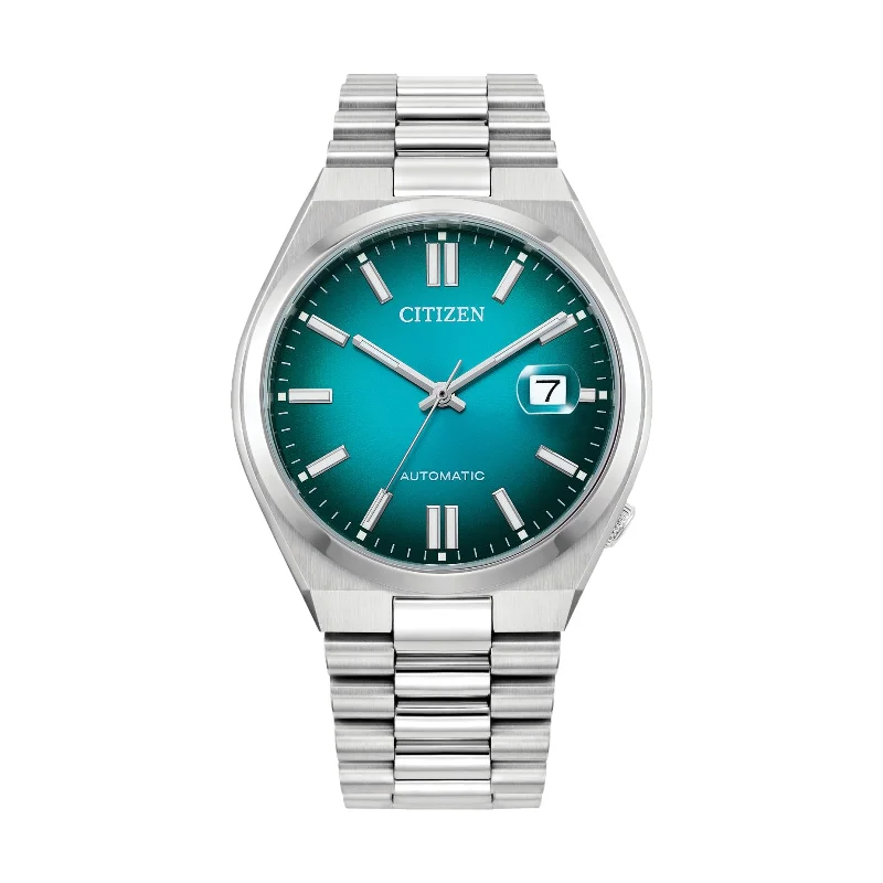 quartz watches for men with date function -Tsuyosa Turquoise Dial, 40 mm