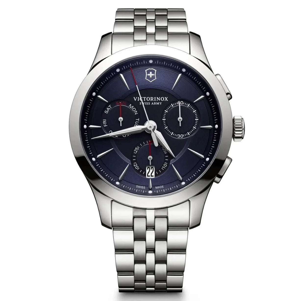 watches with GPS for hiking -Victorinox Alliance Chronograph Blue Dial Men 44mm