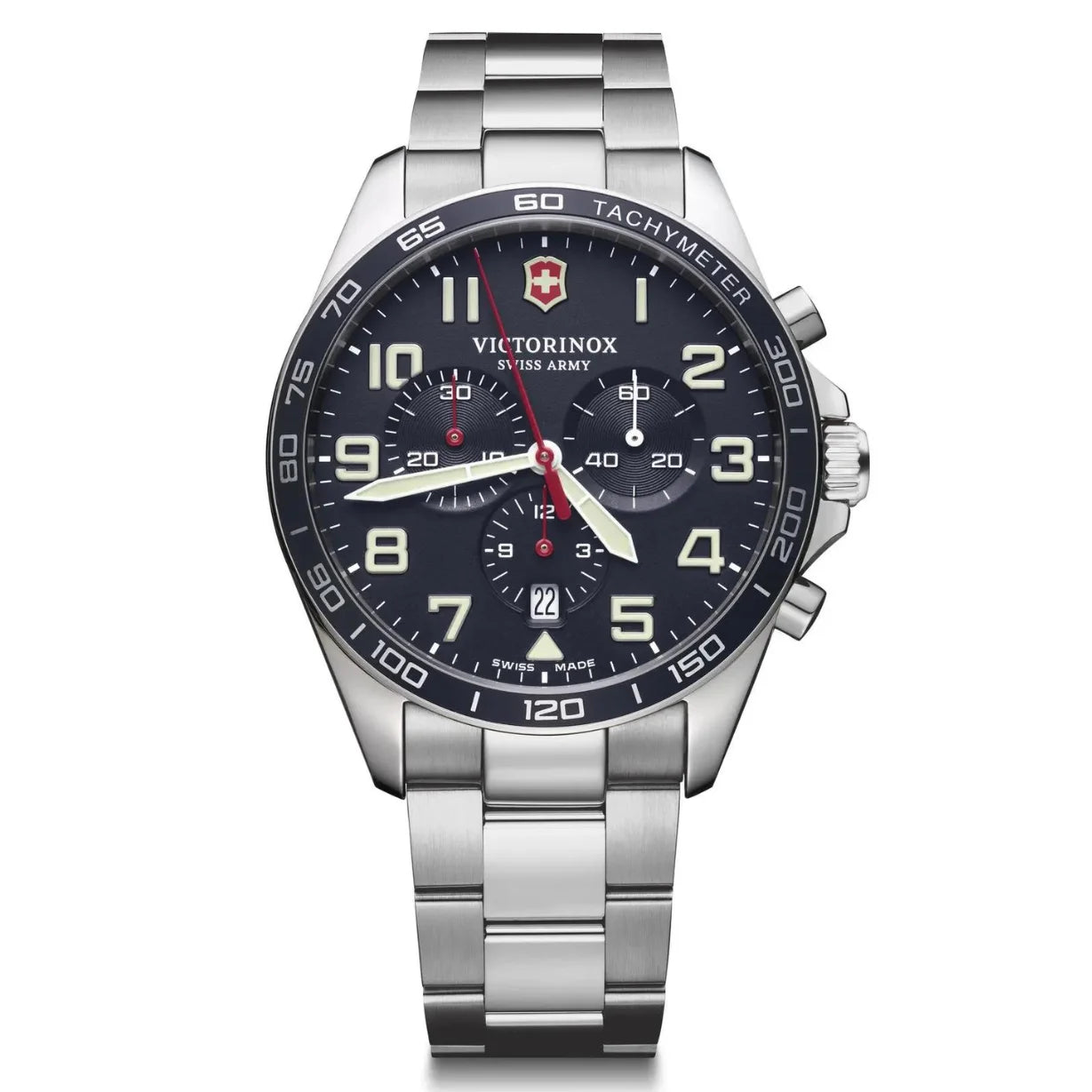 men’s watches with stainless steel case -Victorinox Fieldforce Chrono Blue Dial Men 42mm