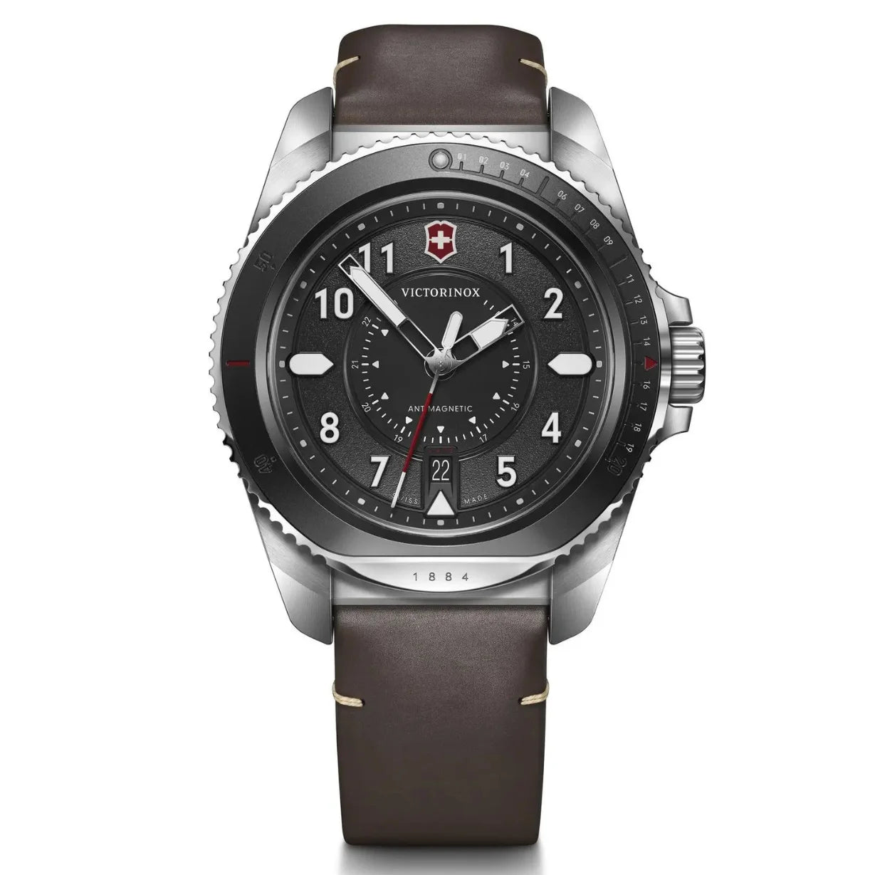 stylish wooden watches for men -Victorinox Journey 1884 Black Dial Men 43mm