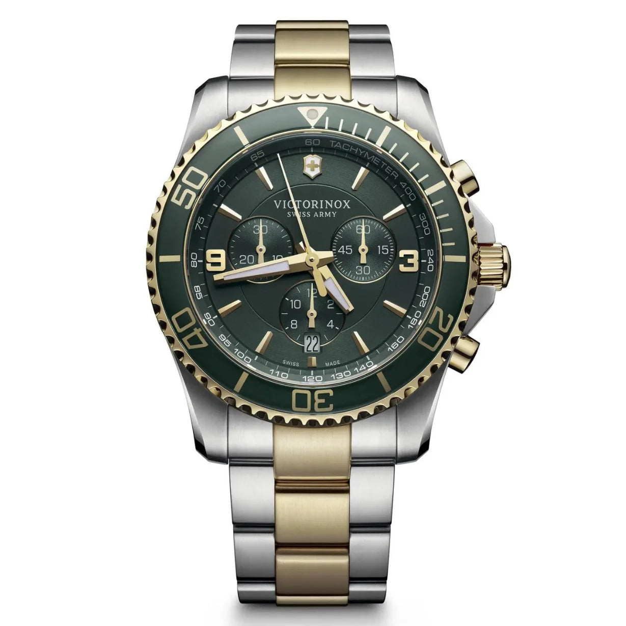 waterproof smartwatches for swimming -Victorinox Maverick Chronograph Green Dial Men 43mm