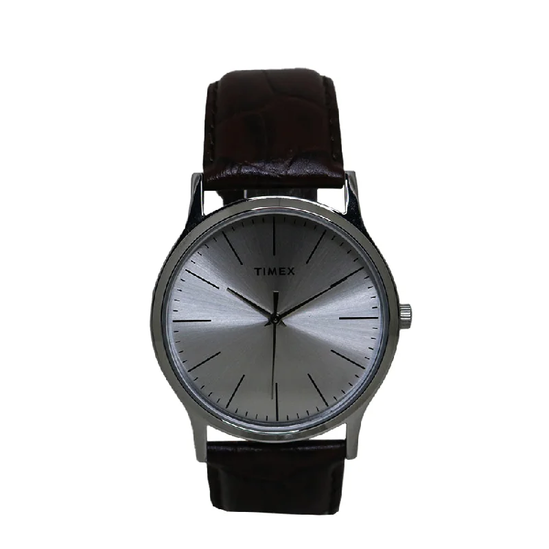 watches with GPS for hiking -Classic Analog 3-Hand 39mm Leather Band