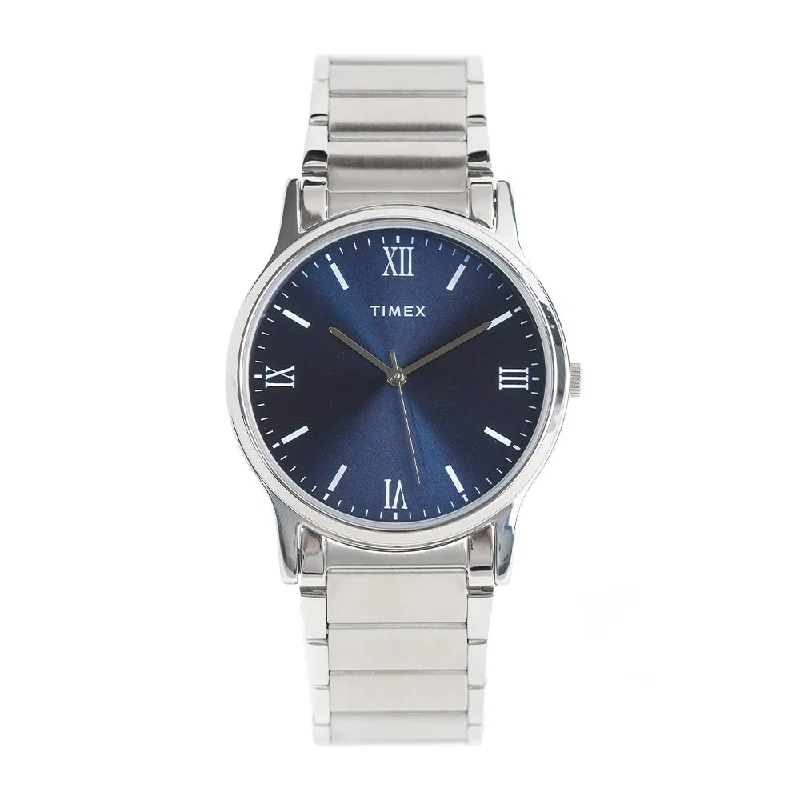 minimalist women’s watches for office wear -Classic Analog 3-Hand 46mm Stainless Steel Band