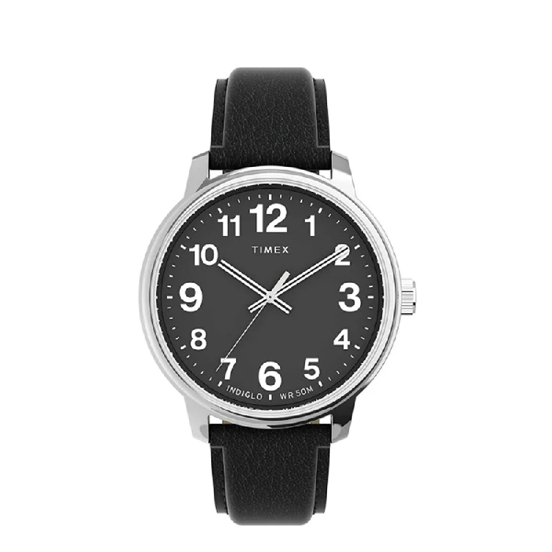 watches with rubber straps for active lifestyle -Easy Reader 3-Hand 43mm Leather Band