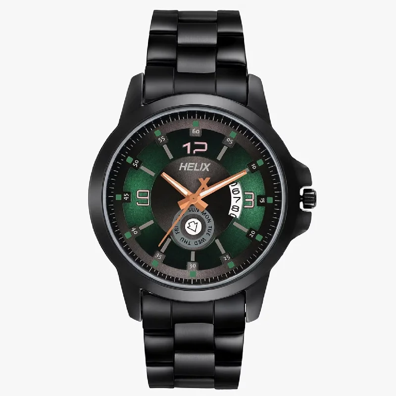 military style watches for men -Helix Black Strap