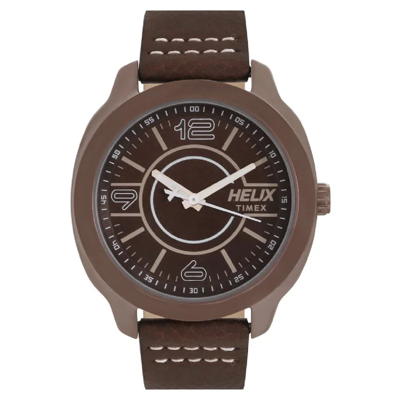 military-inspired watches for men -Helix Brown Dial