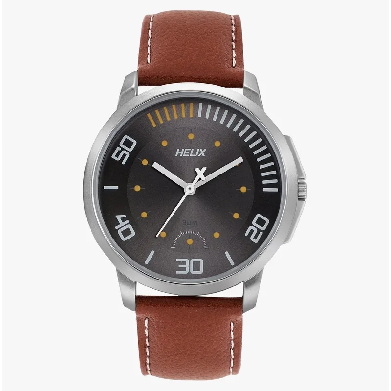 watches with leather strap and gold accents -Youth Brown Strap