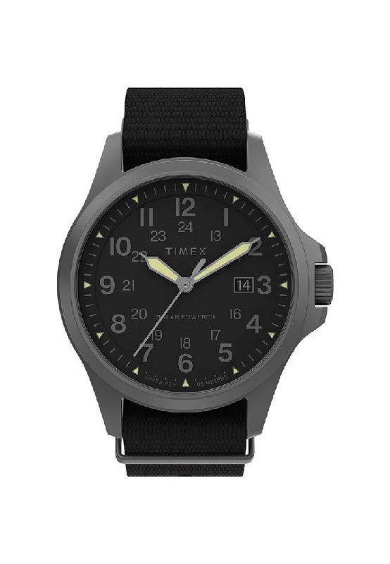 unique watches for fashion-forward men -North Field Post 41 Date Solar Powered 41mm Fabric Band