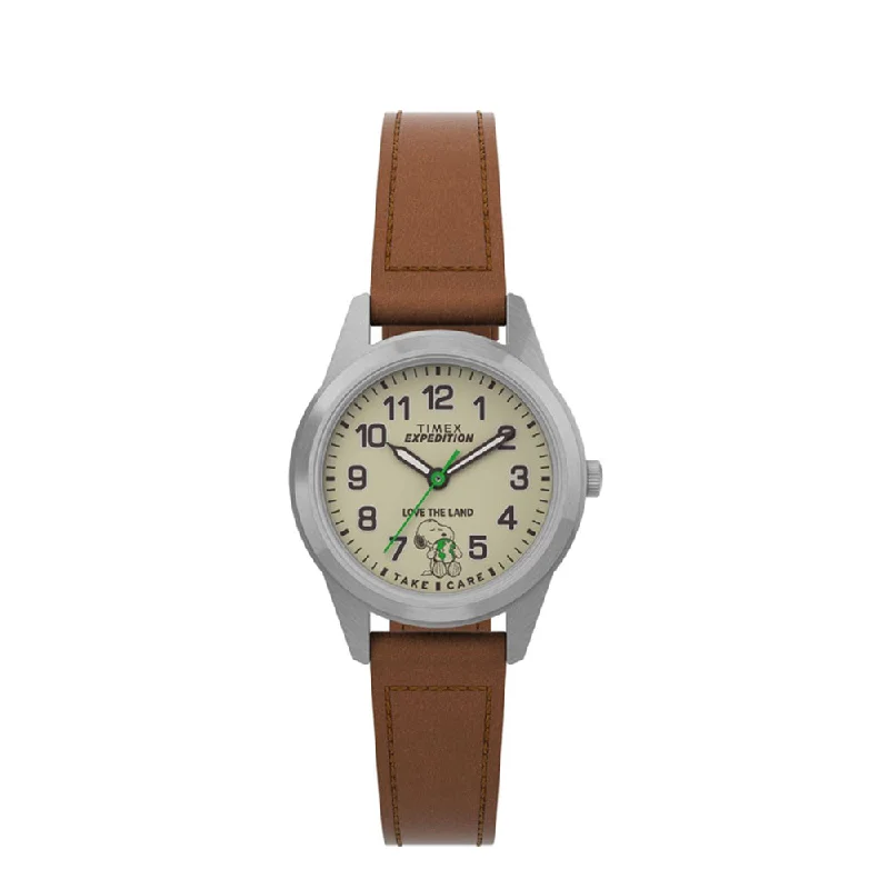 women’s watches for everyday use -Peanuts Expedition 3-Hand 26mm Leather Band