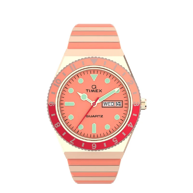 watches with interchangeable straps for women -Q Dolce Vita Date  36mm Stainless Steel Band