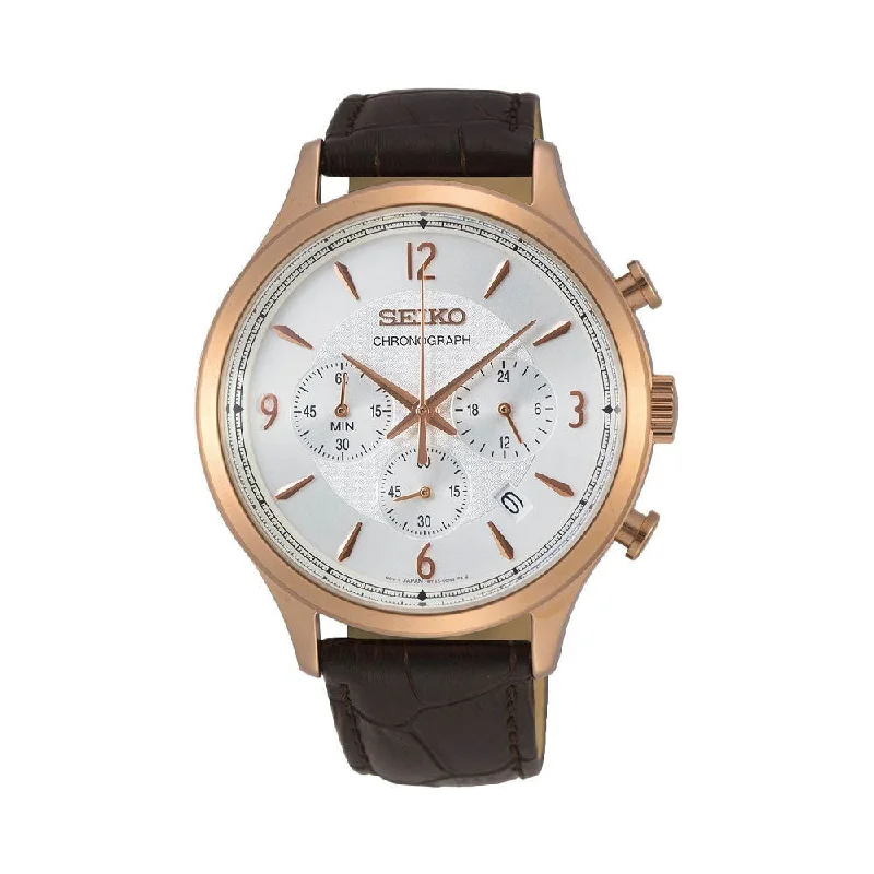 solar-powered watches for hiking -Seiko SSB342P1 Discover More Analog Watch For Men