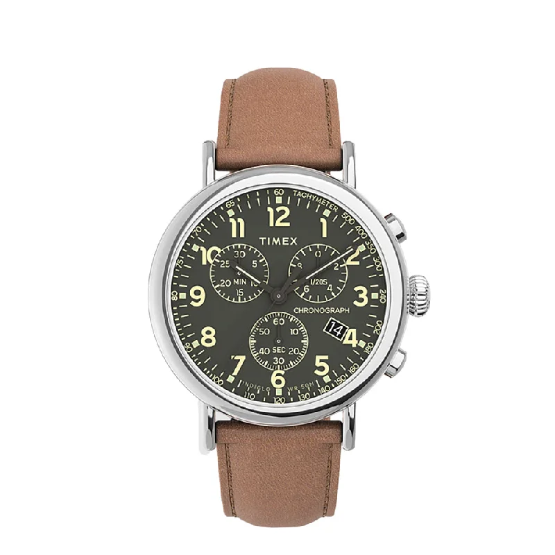 eco-friendly watches for women -Standard Chronograph 41mm Leather Band