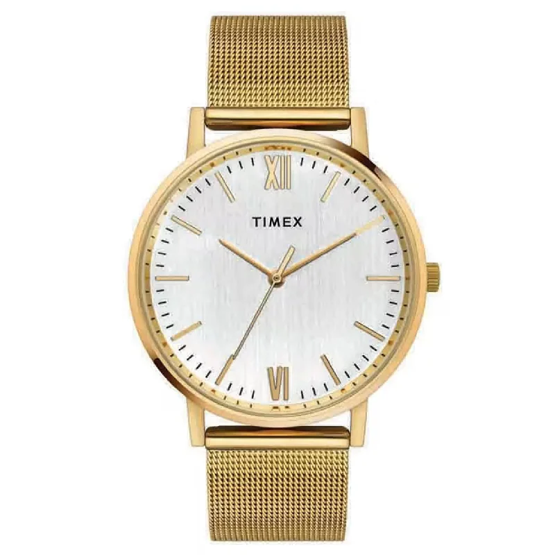 customizable watches for gifts -Fashion Silver Dial Gold Stainless Steel Strap