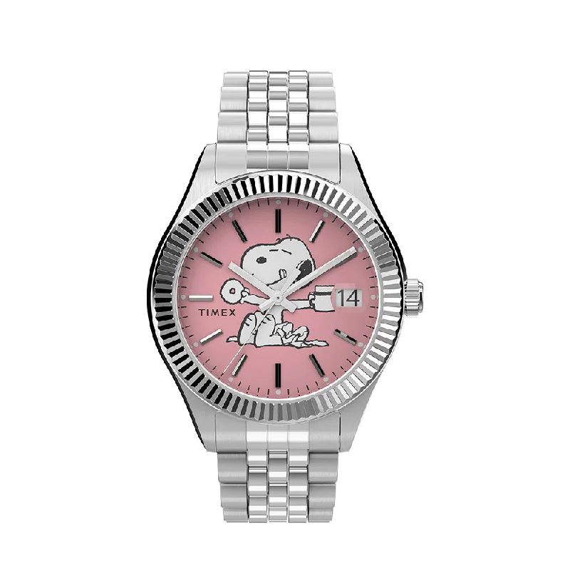 premium designer watches for women -Timex Legacy X Peanuts Day-Date 36mm Stainless Steel Band